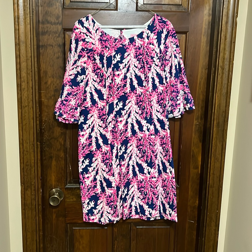 EUC Lilly Pulitzer Fiesta Stretch Dress in Nauti Navy Beyond the Sea